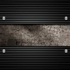 Metallic plate with screws