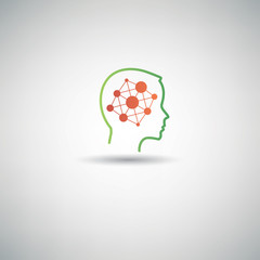 Connection thinking symbol,clean vector