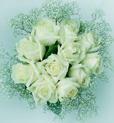 bouquet of white roses eleven. Toning