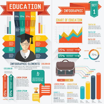 Education info graphic design,clean vector