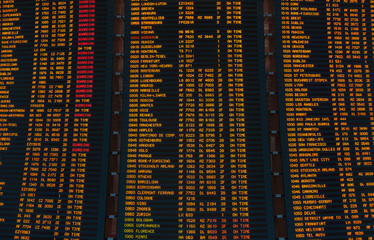 Led screen schedule of flights departures
