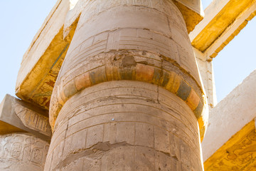 Säulen Bemalung Amon Tempel - obrazy, fototapety, plakaty