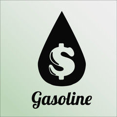 Oil or combustible illustration over color background