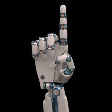 Pointing Robot. Clipping path included.