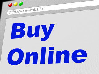 Buy Online Indicates World Wide Web And Retail