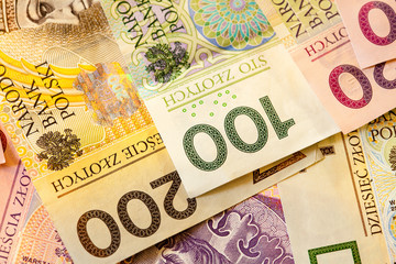  Polish zloty banknotes currency as background