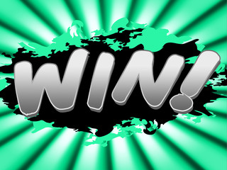 Win Sign Means Display Message And Victorious