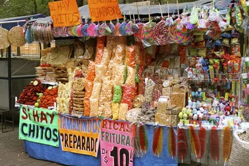 Gordijnen Street market at Chapultepec zoo, mexico city © Ana