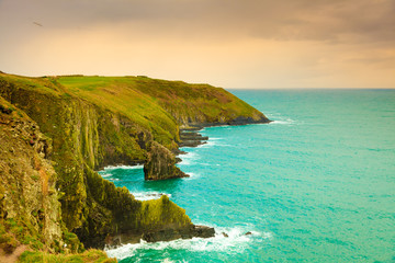 Irish landscape. Coastline atlantic ocean coast scenery.