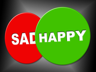 Happy Sign Indicates Signboard Message And Jubilant