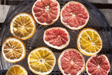 Drying grapefruits and oranges