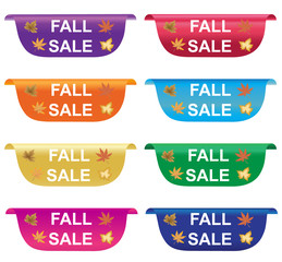 Fall sale sticker, price tag, label