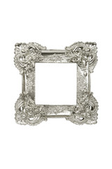 Vintage sliver picture frame isolated with clipping path.