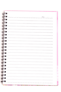 Blank Spiral Notebook with Line Paper Isolated on a White Backgr