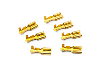Pile of Gold Crimp Terminal Connectors
