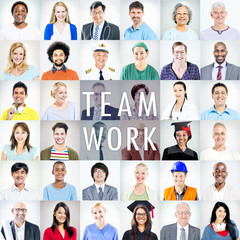 Group of Multiethnic Mixed Occupations People