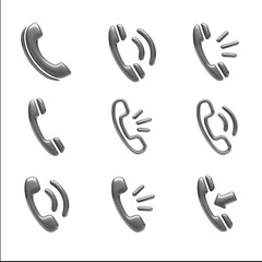 Contact Icons isolated on white