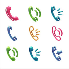 Contact Icons isolated on white