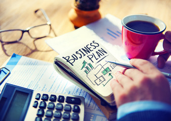 Businessman Writing Business Plan Growth