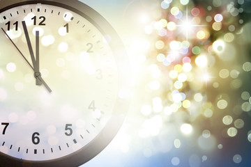 Obraz na płótnie Canvas Clock and abstract background New Year