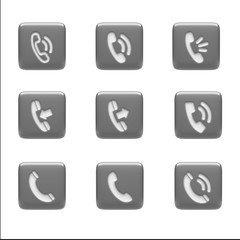 Contact Icons isolated on white