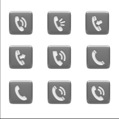 Contact Icons isolated on white
