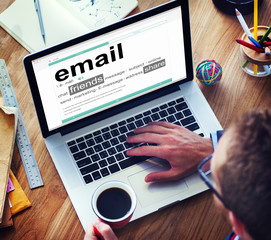 Man Reading the Definition of Email