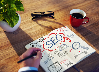 Businessman Sketching About SEO Concepts