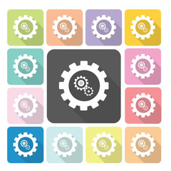 Gear Icon color set vector illustration