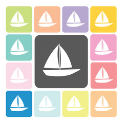 Sailboat Icon color set vector illustration