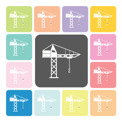 Crane Icon color set vector illustration