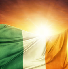 Ireland flag and sky