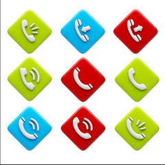 Contact Icons isolated on white