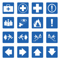 Blue square  safety sign. Vector