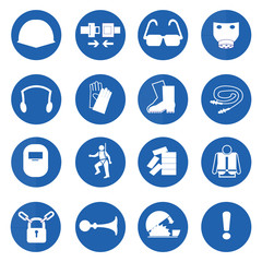 Mandatory signs, Construction health and safety,Vector illustrat
