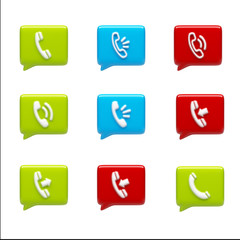 Contact Icons isolated on white