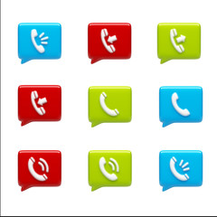 Contact Icons isolated on white