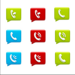 Contact Icons isolated on white