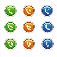 Contact Icons isolated on white