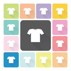 T-shirt Icon color set vector illustration