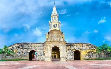 Fototapeta na wymiar Clock Tower - Cartagena, Colombia