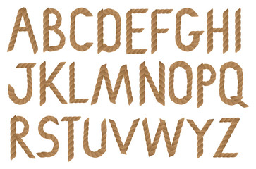 Vector illustration of Rope-looking font.