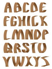 Brown Paper cardboard craft alphabets fonts