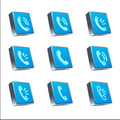 Contact Icons isolated on white