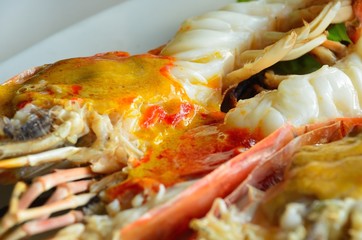 Grilled large river prawns