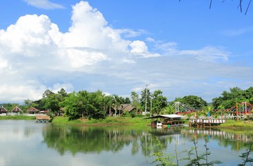 Fototapeta na wymiar Thailand River view landscape on sunny day