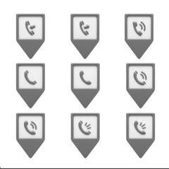 Contact Icons isolated on white