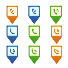 Contact Icons isolated on white