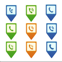 Contact Icons isolated on white