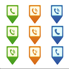 Contact Icons isolated on white